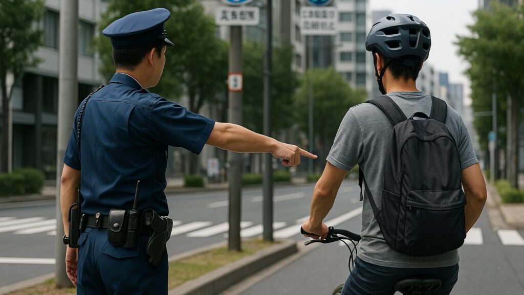 警察官に注意される